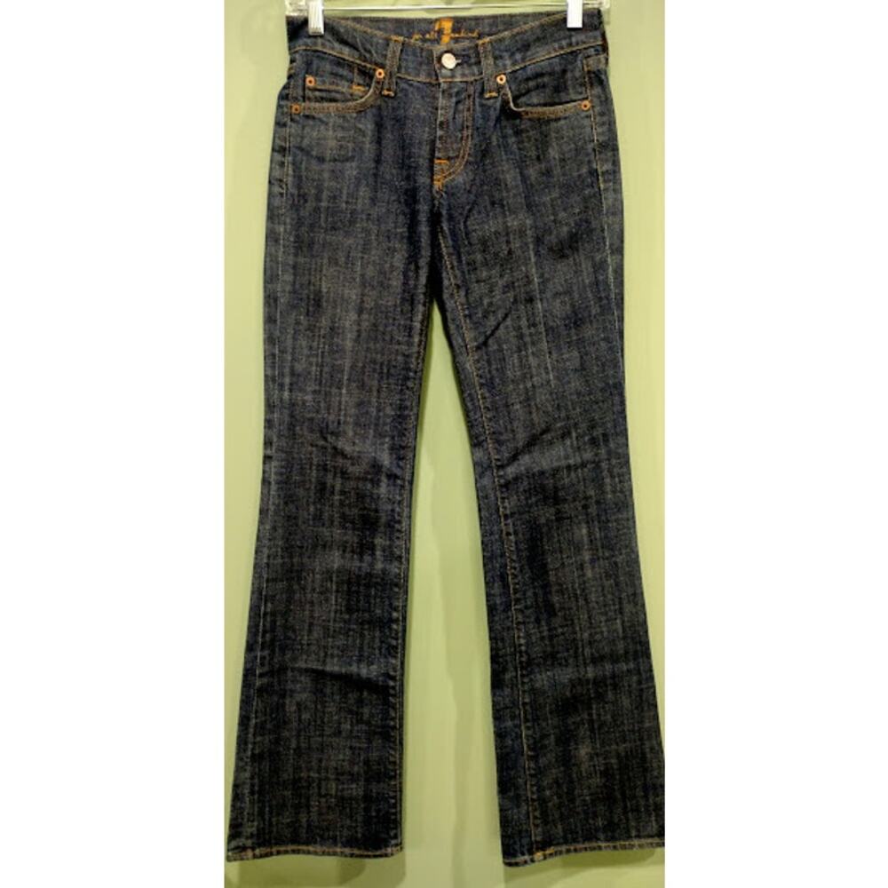 7 For‎ All Mankind Dark Wash Non-Stretch Jeans, Navy, Sz 24